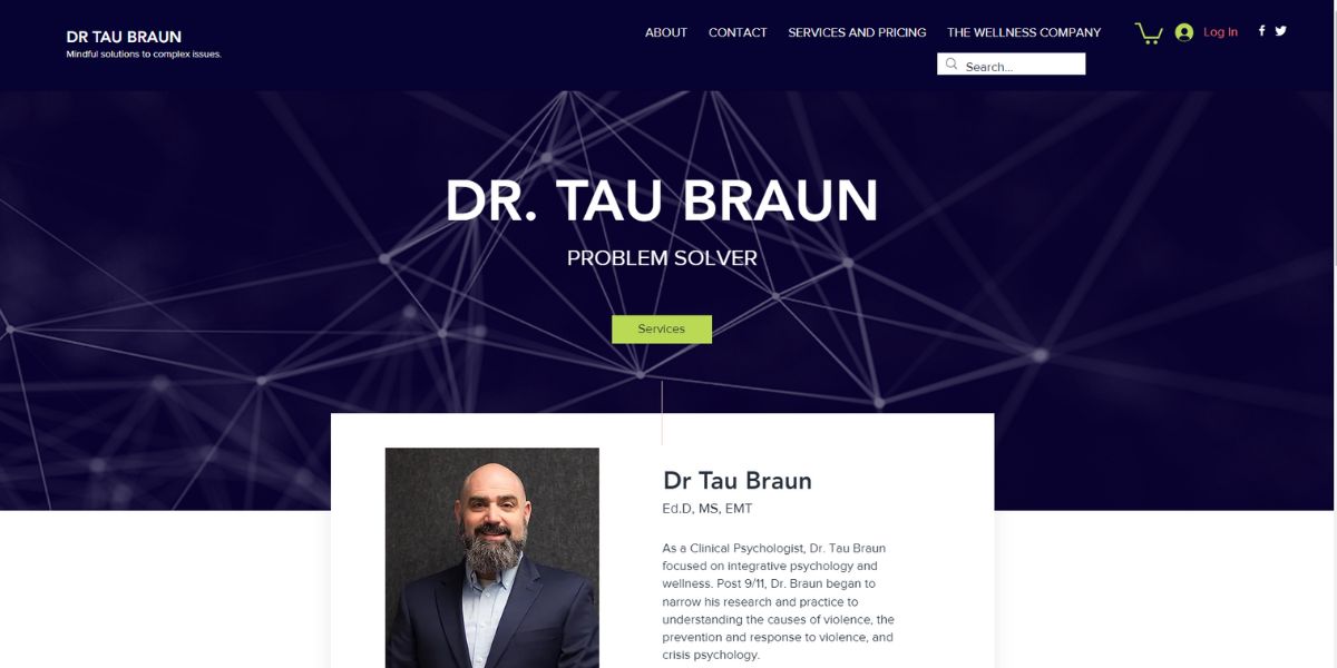 Dr Tau Braun website made in wix by cbithq